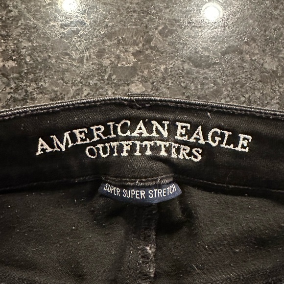 American Eagle Jegging Crop Distressed Black Jeans Size 6 - Picture 10 of 10